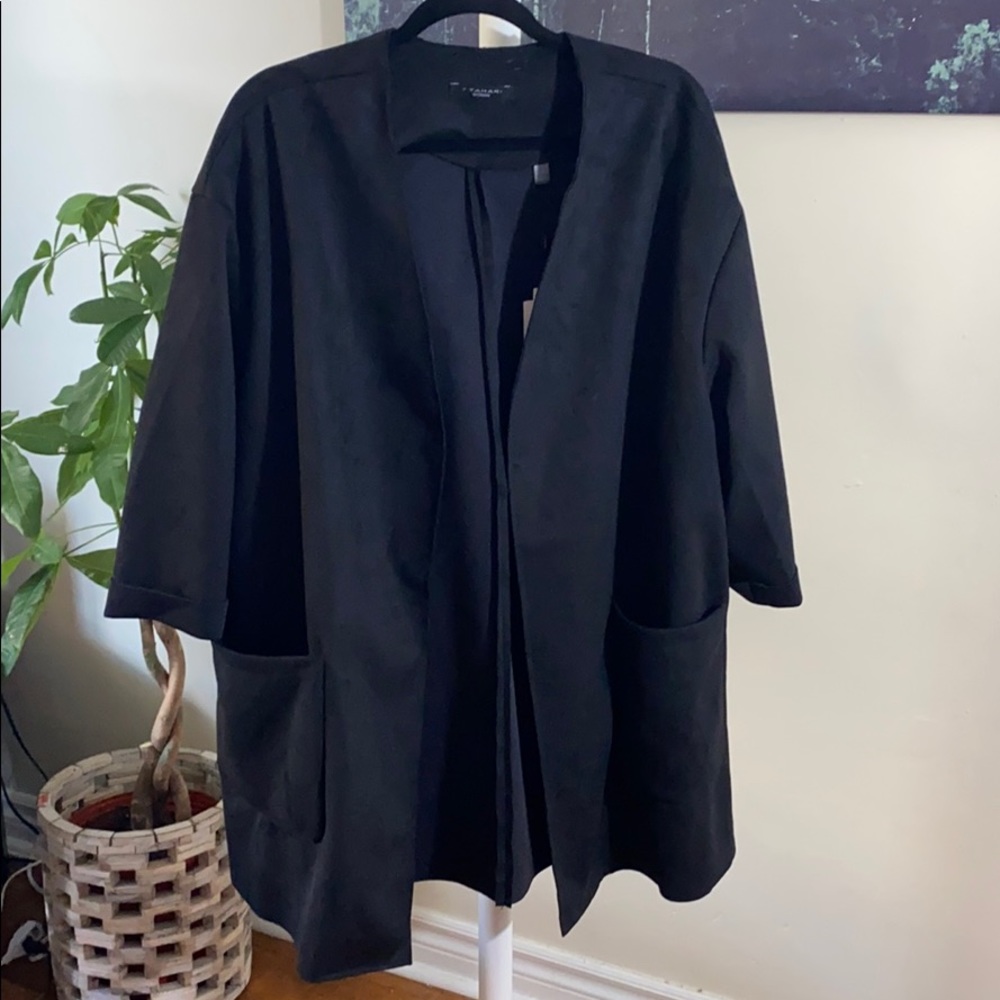 Faux Suede Dress Jacket